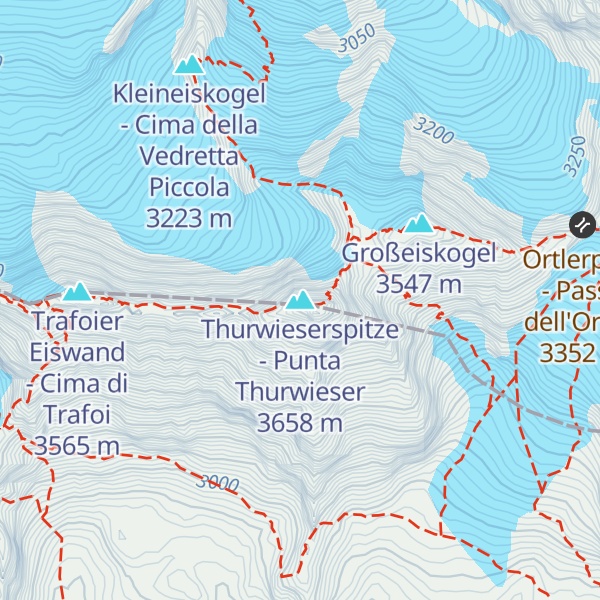 Map of Thurwieserspitze - Punta Thurwieser