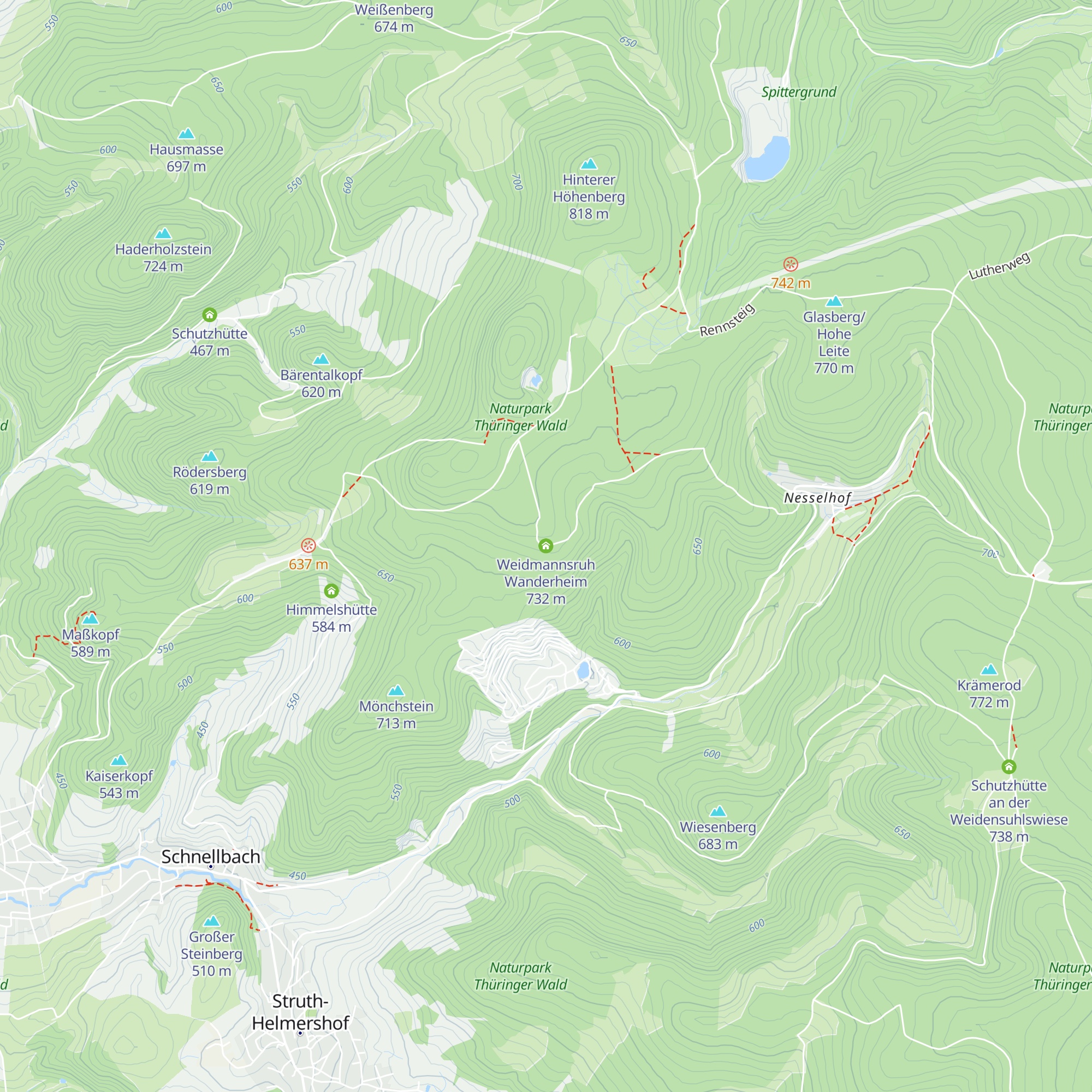 Weidmannsruh Wanderheim map