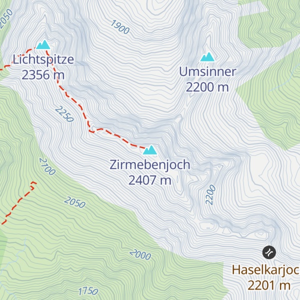 Map of Zirmebenjoch