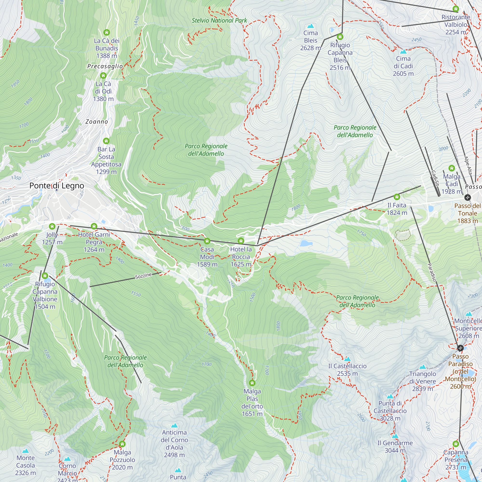 Hotel la Roccia map