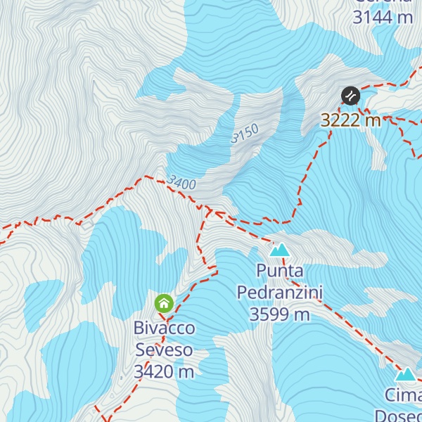 Map of Pizzo Tresero
