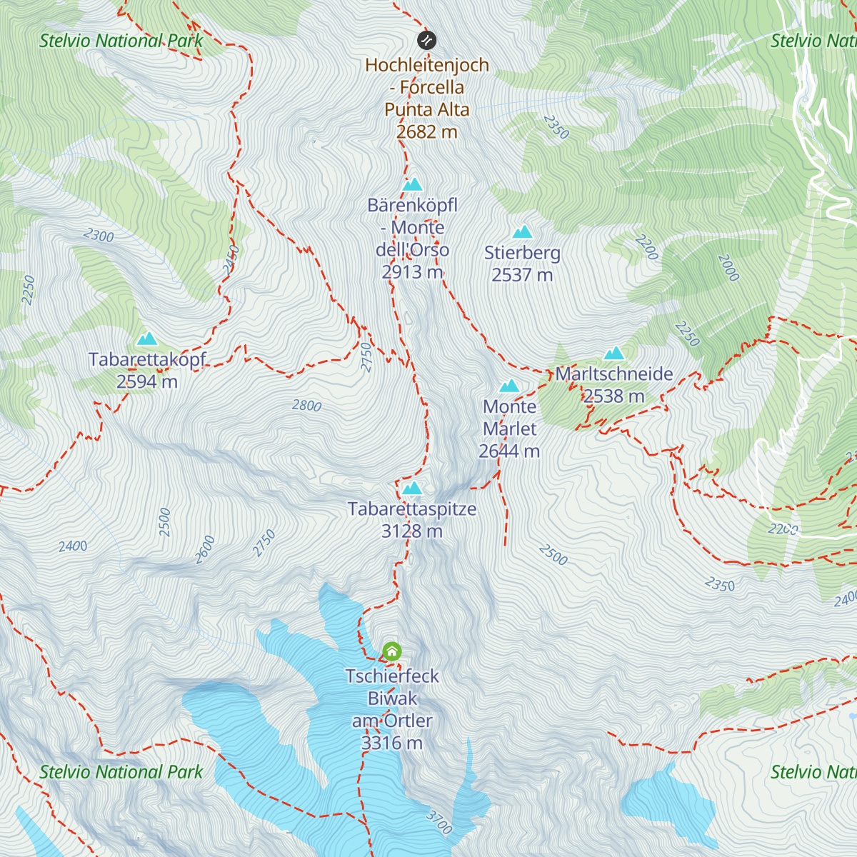 Payerhütte - Rifugio Payer map
