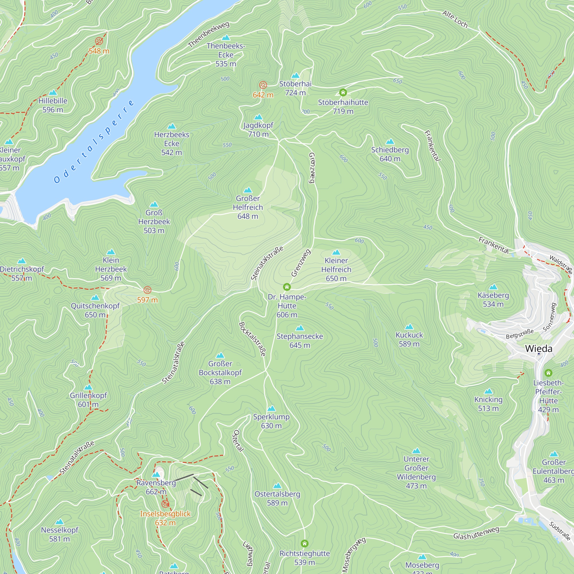 Dr. Hampe-Hütte map