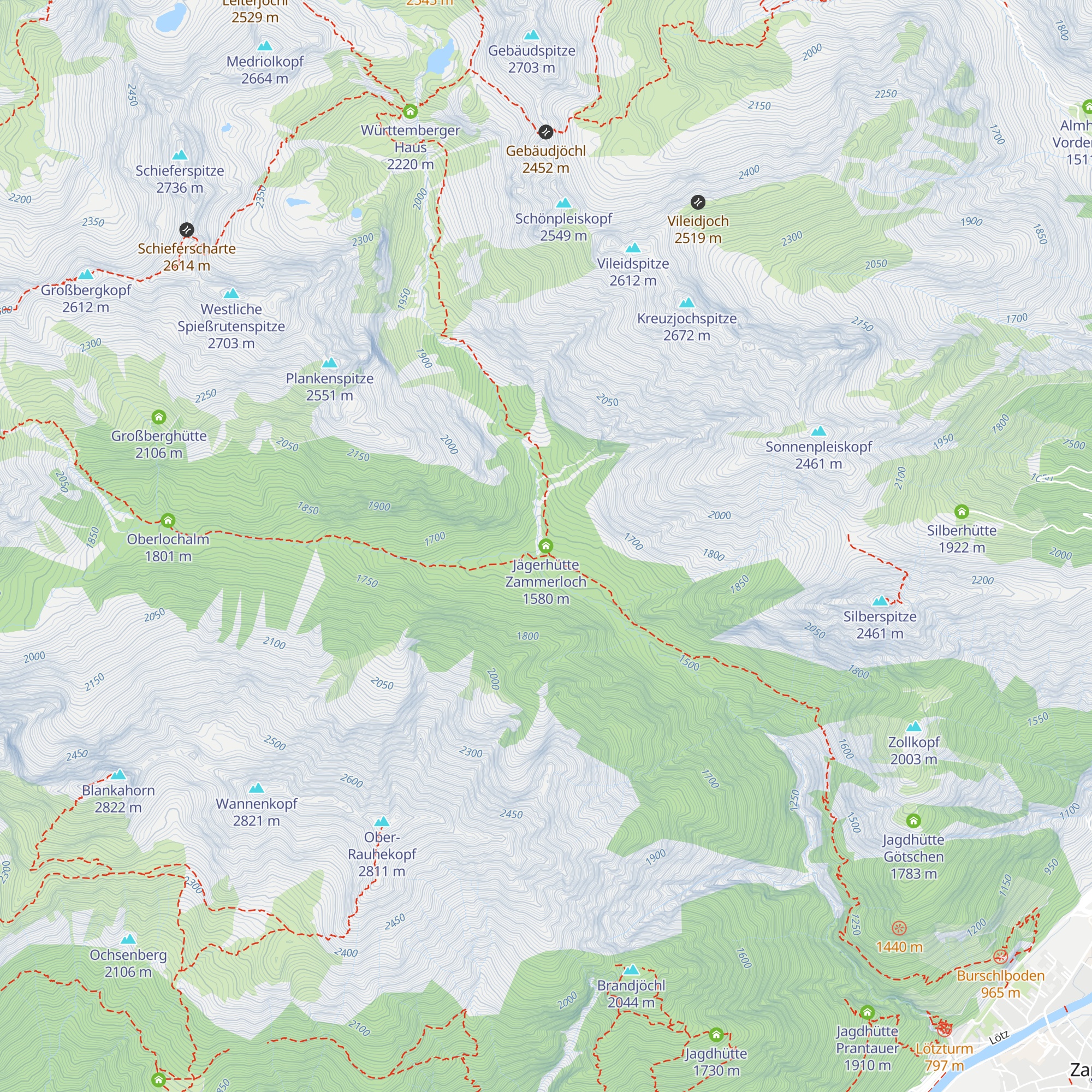 Jägerhütte Zammerloch map