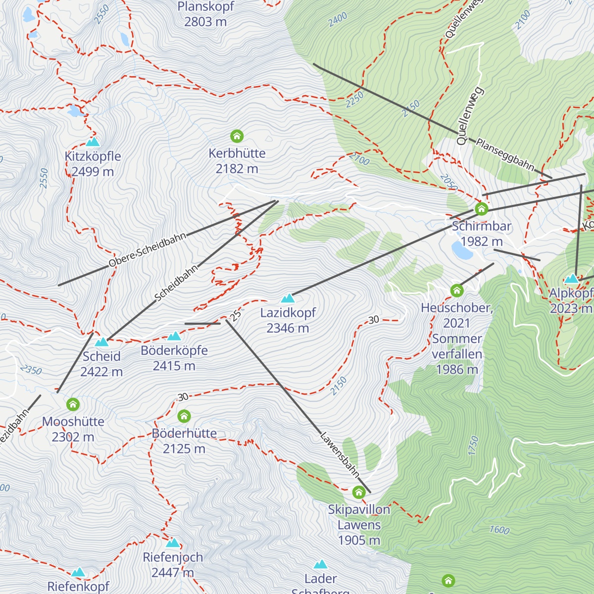 Bergrestaurant Lassida map