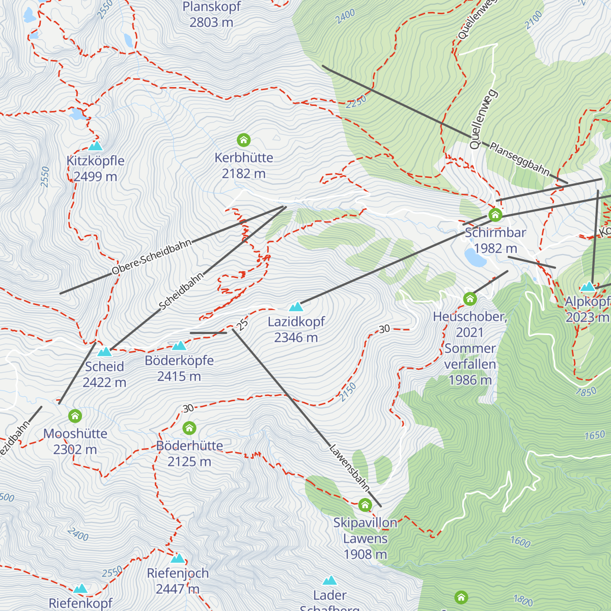 Bergrestaurant Lassida map