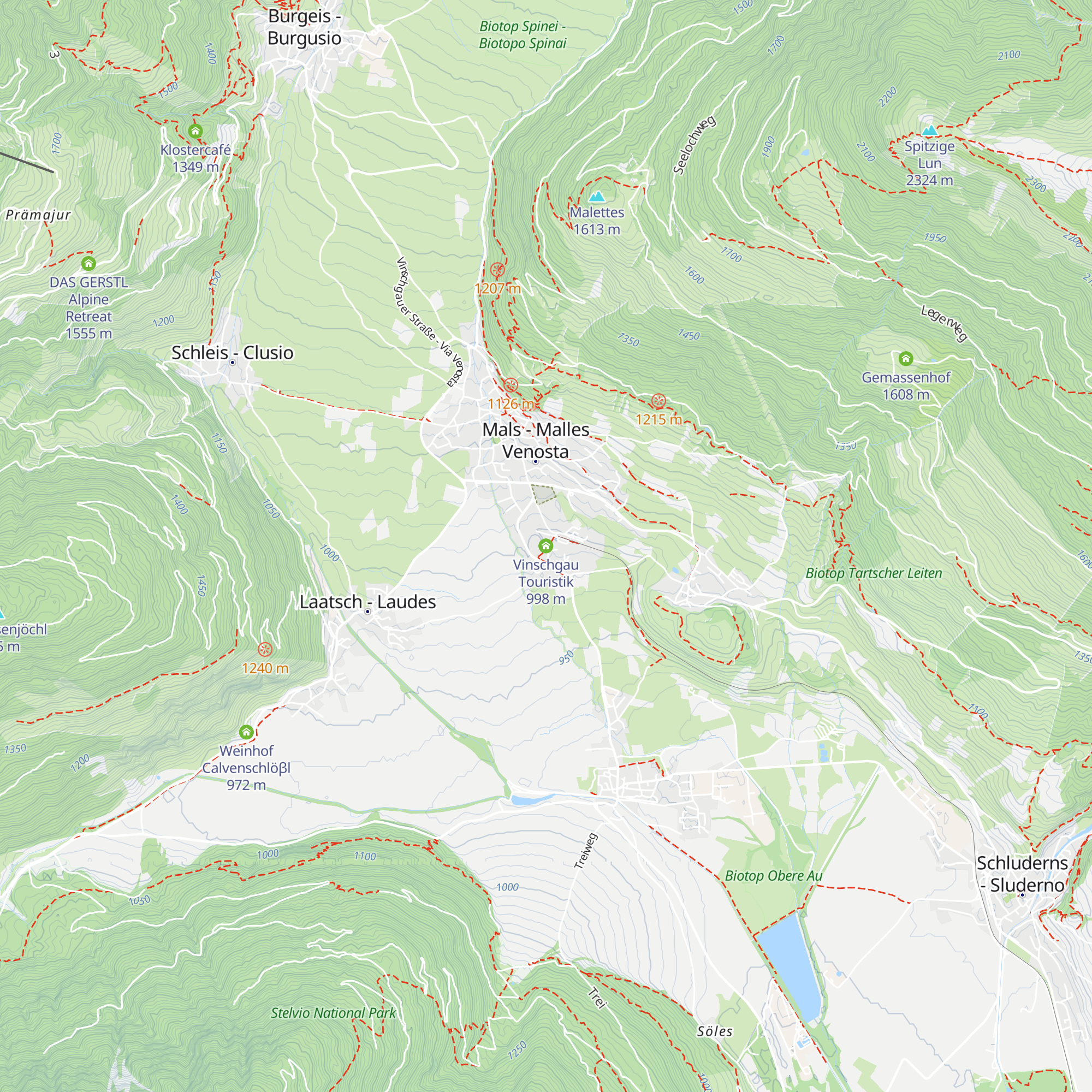 Vinschgau Touristik map