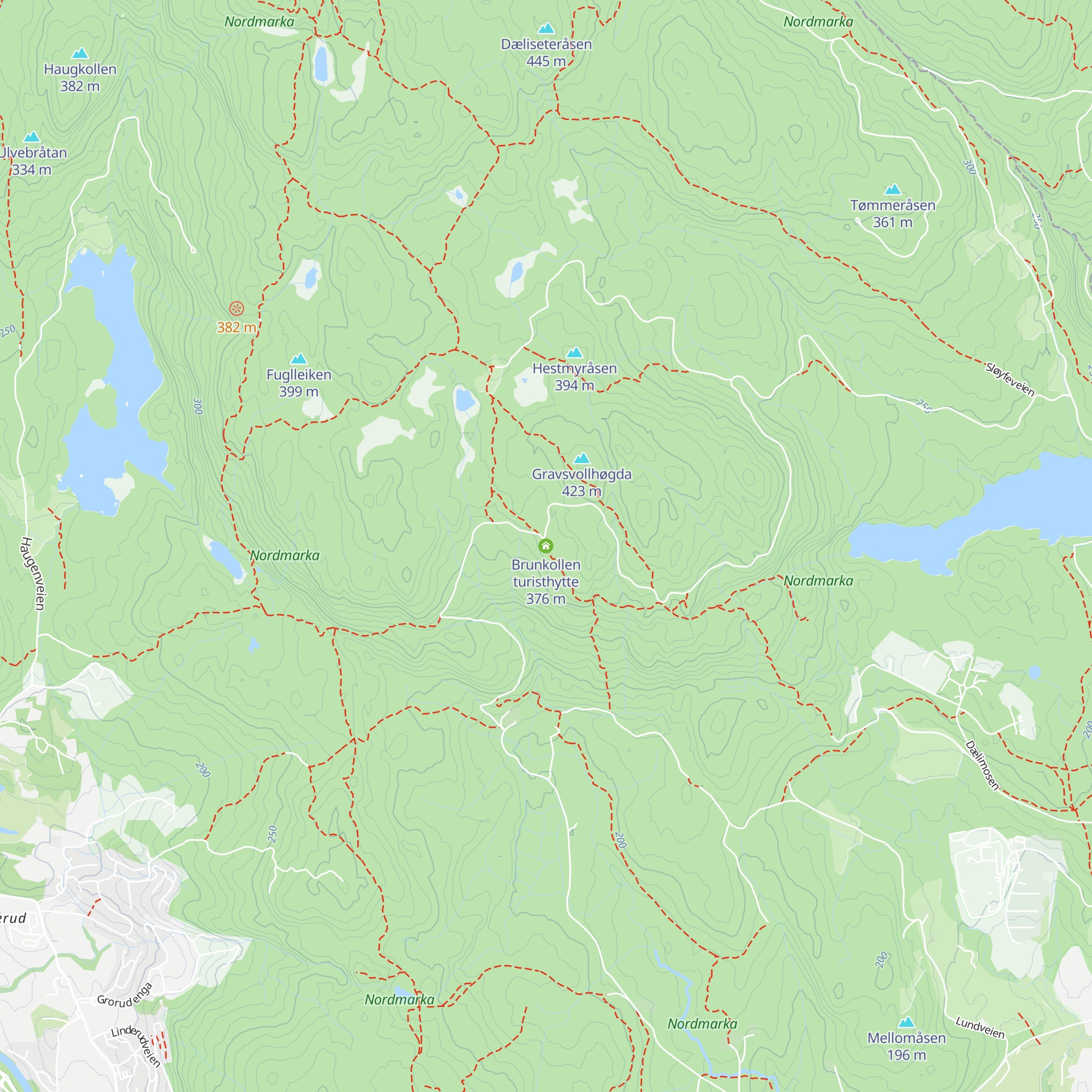 Brunkollen turisthytte map