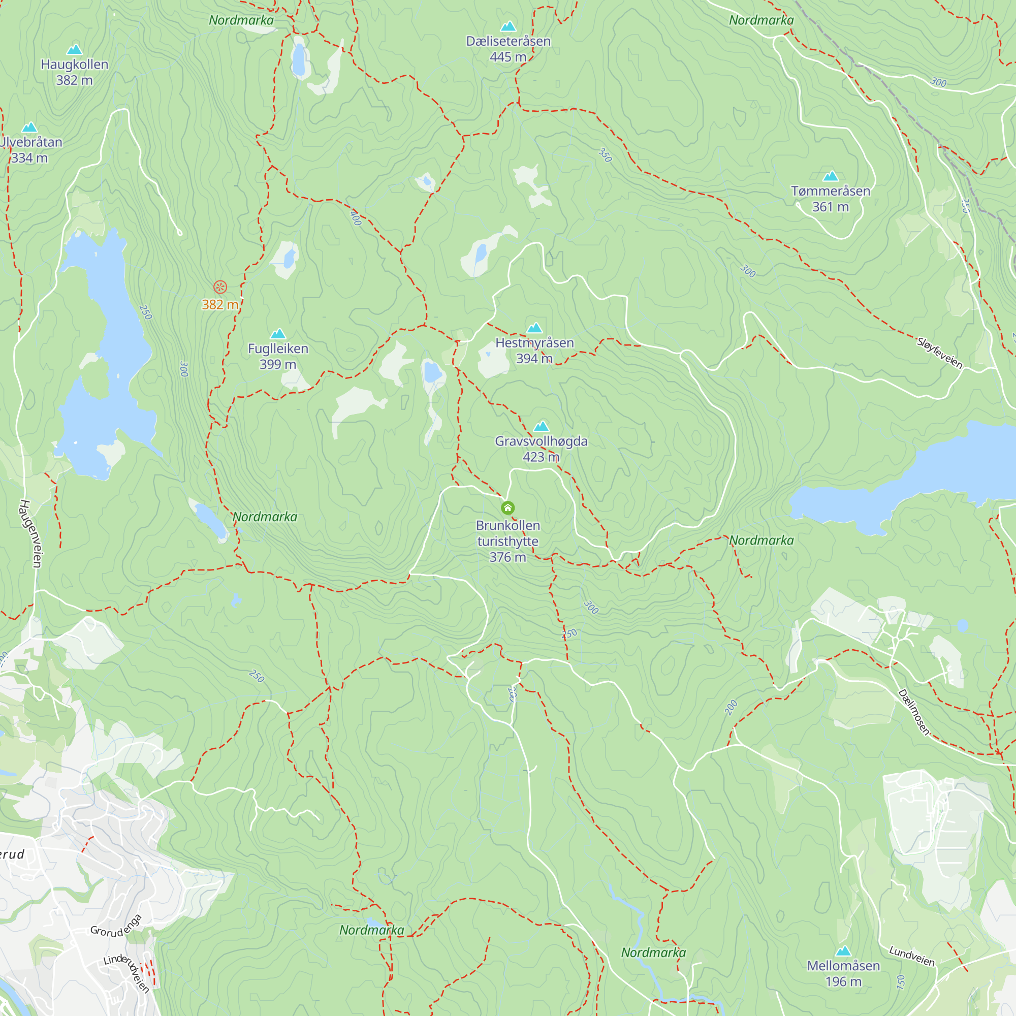 Brunkollen turisthytte map