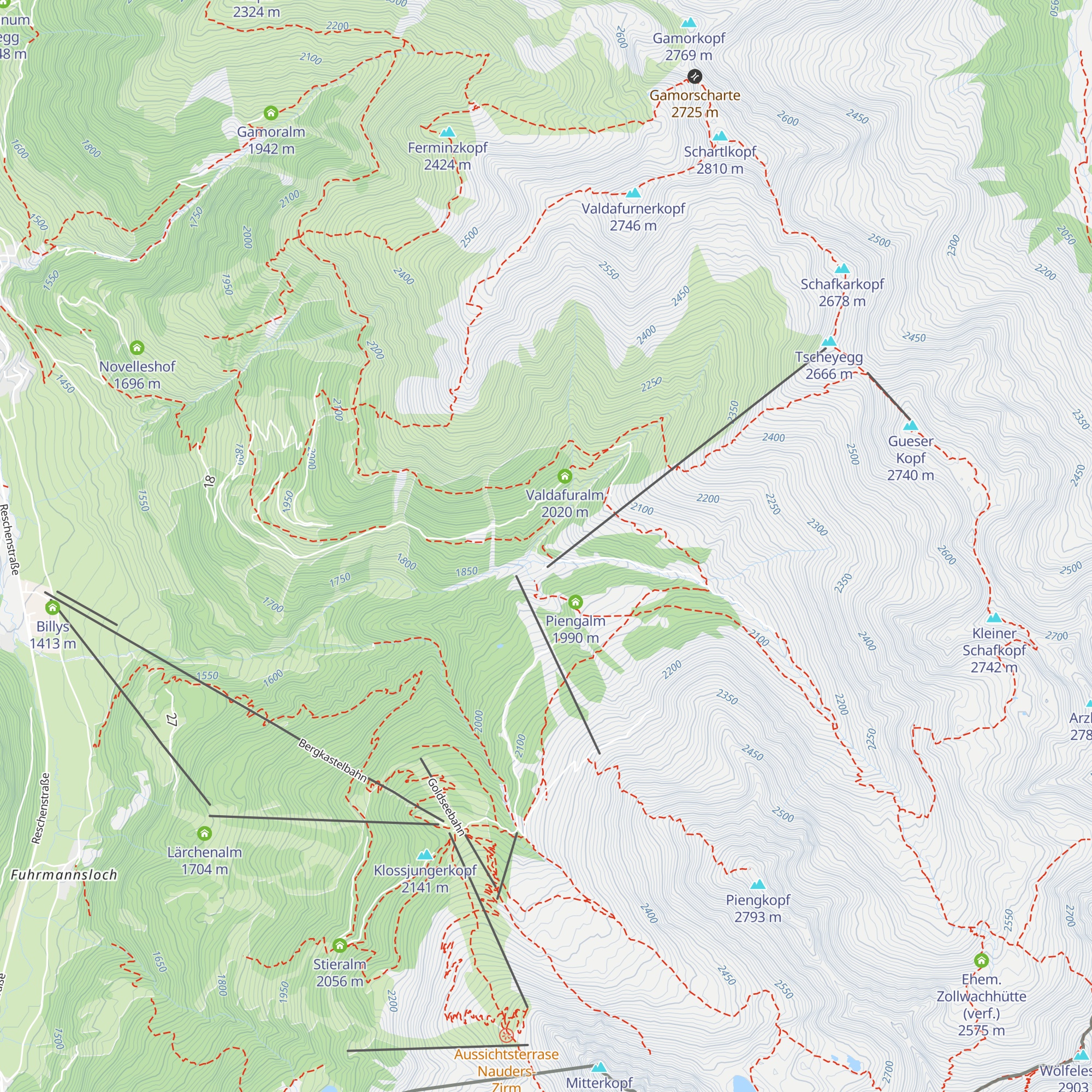 Nauderer Hütte map