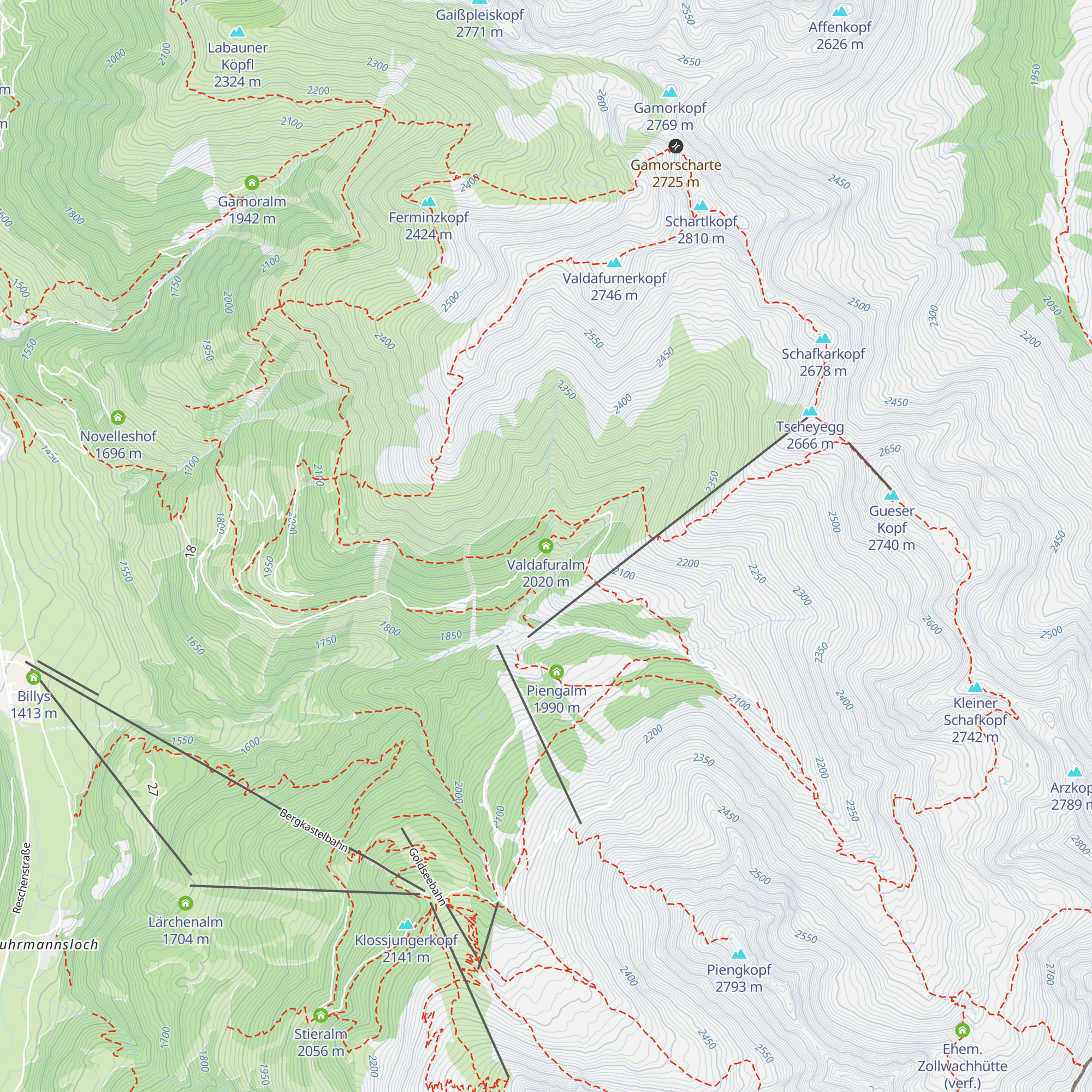 Valdafuralm map
