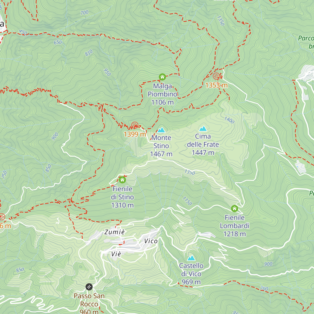 Rifugio Monte Stino map