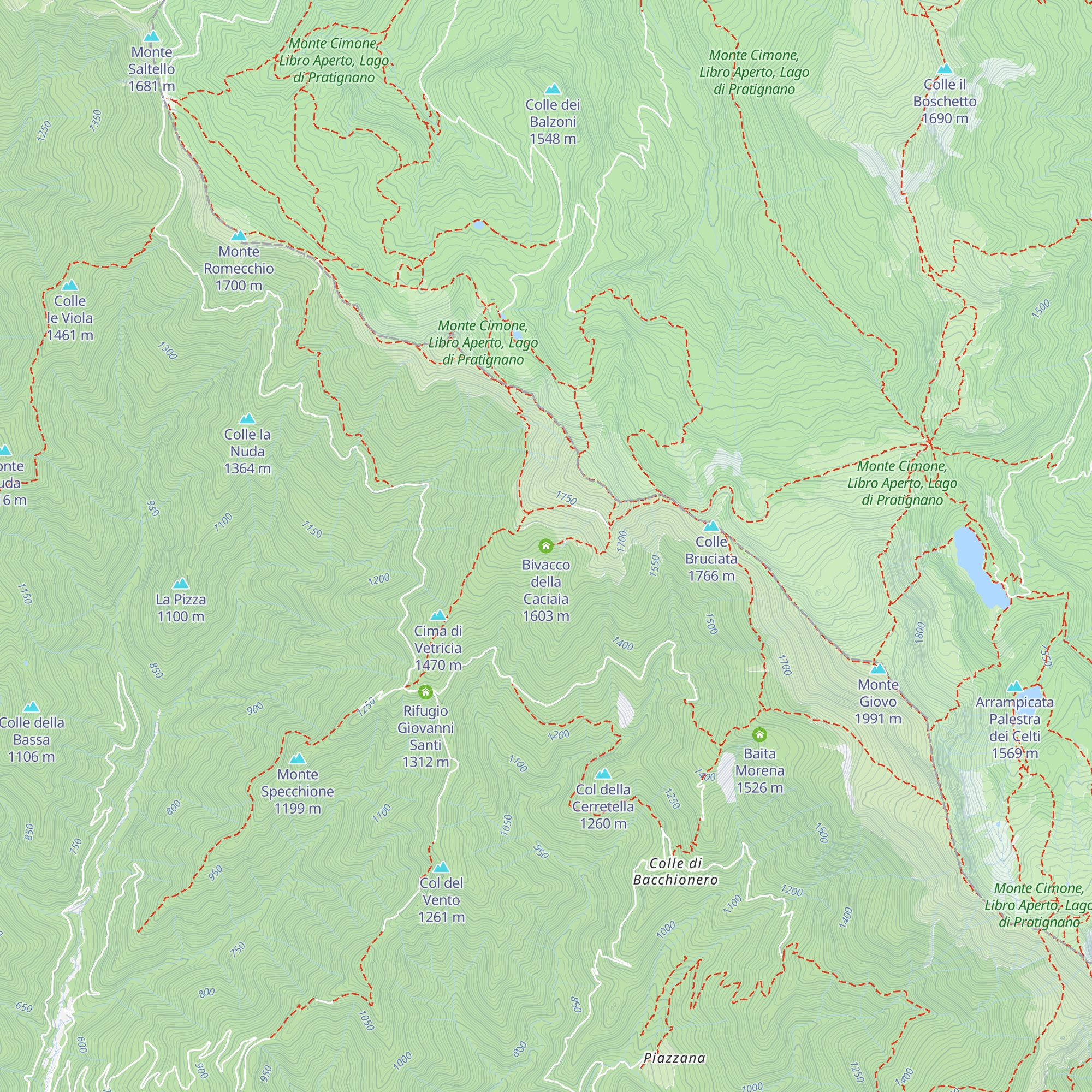 Bivacco della Caciaia map