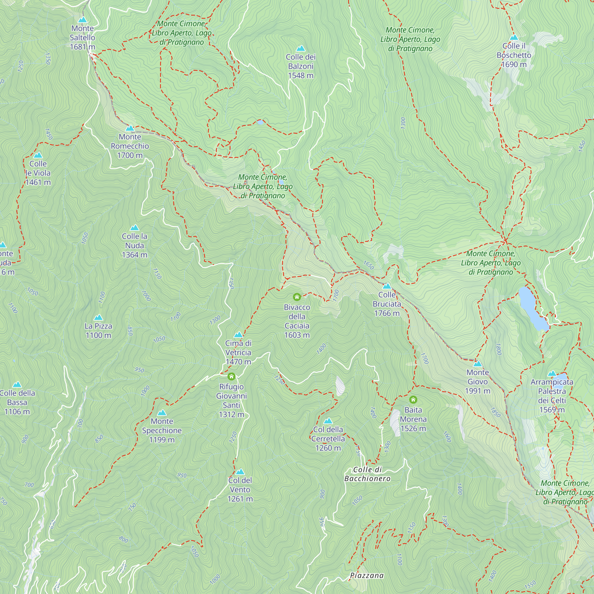 Bivacco della Caciaia map