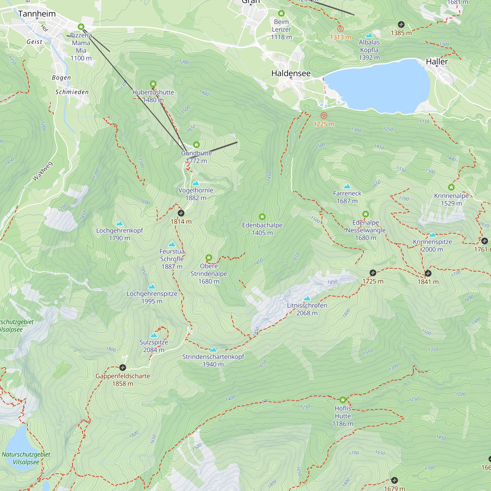 Untere Strindenalpe map