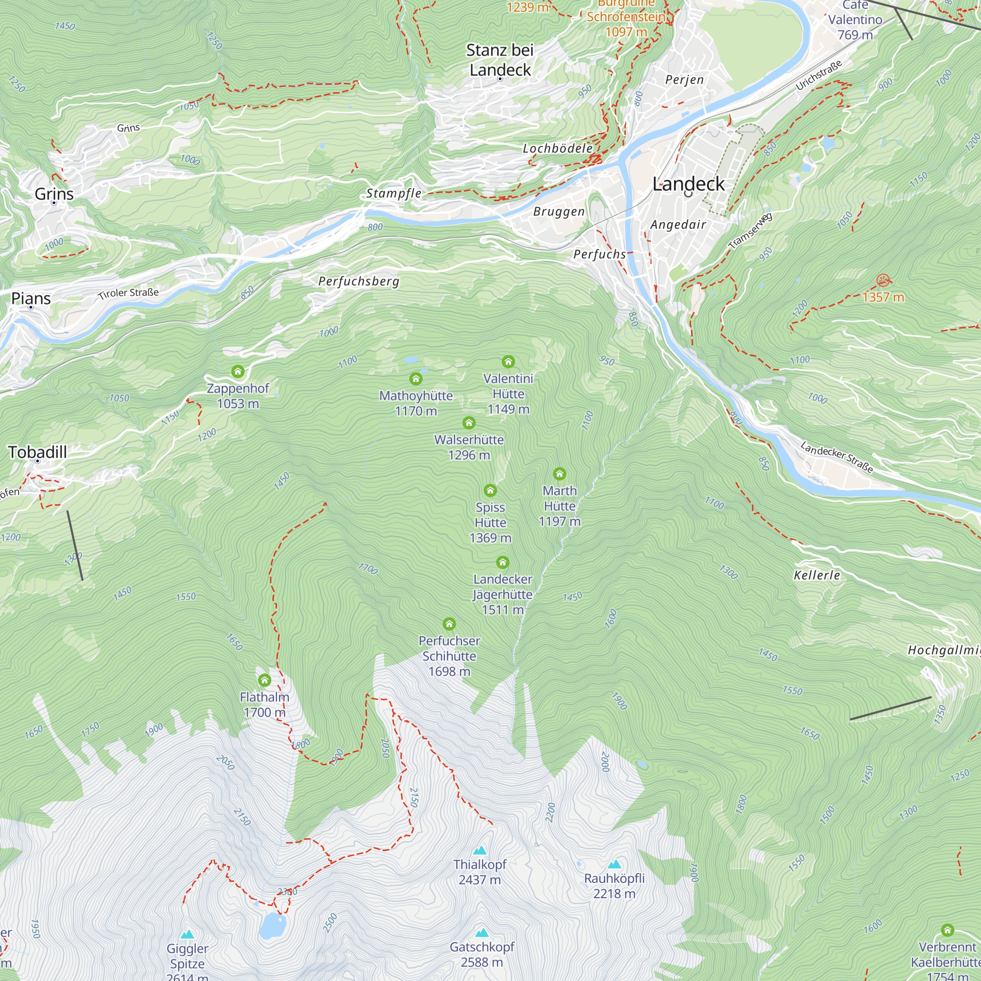 Spiss Hütte map