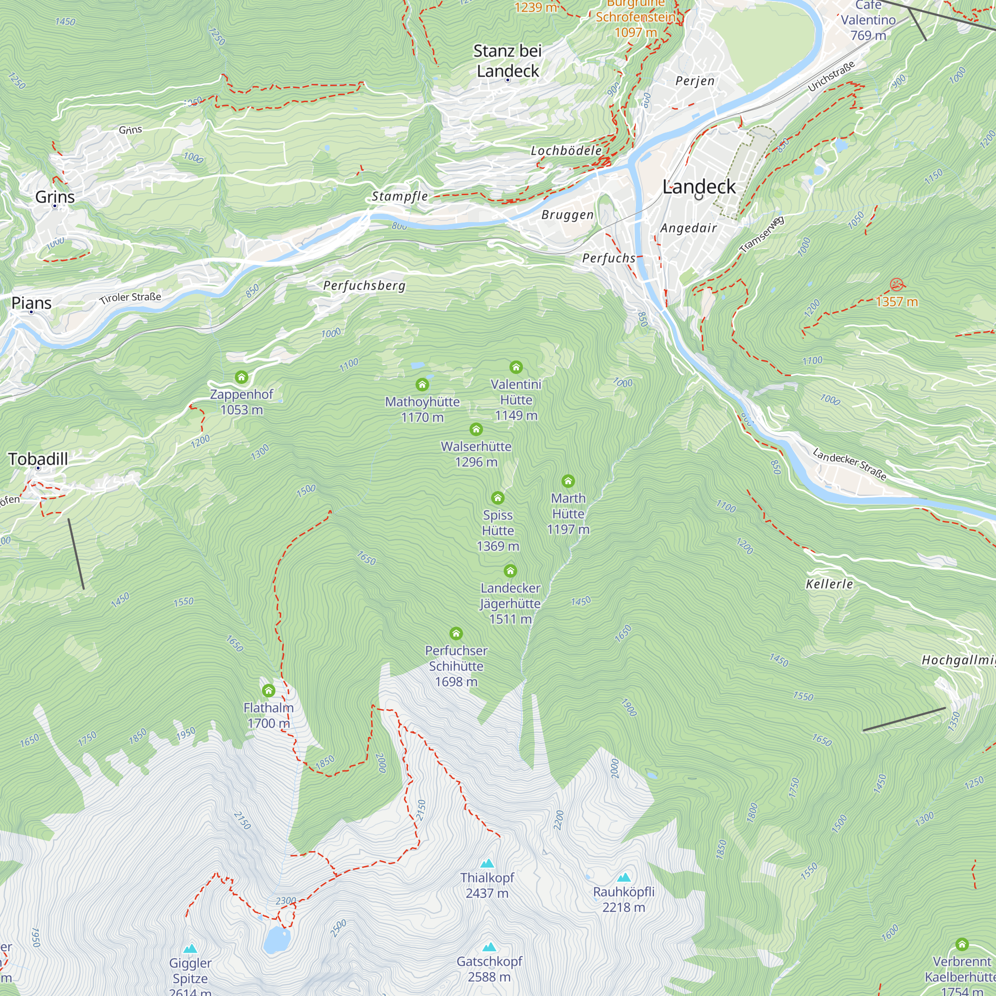 Spiss Hütte map