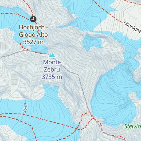 Map of Monte Zebrù Südostgipfel - Cima di Sud Est