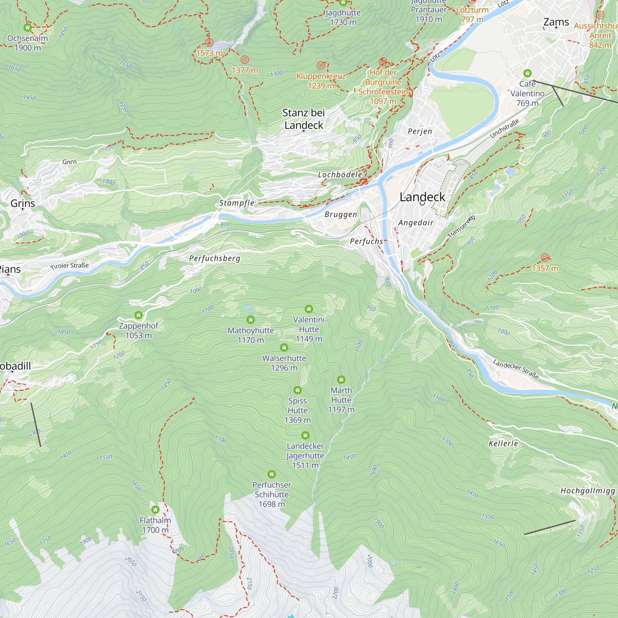 Valentini Hütte map