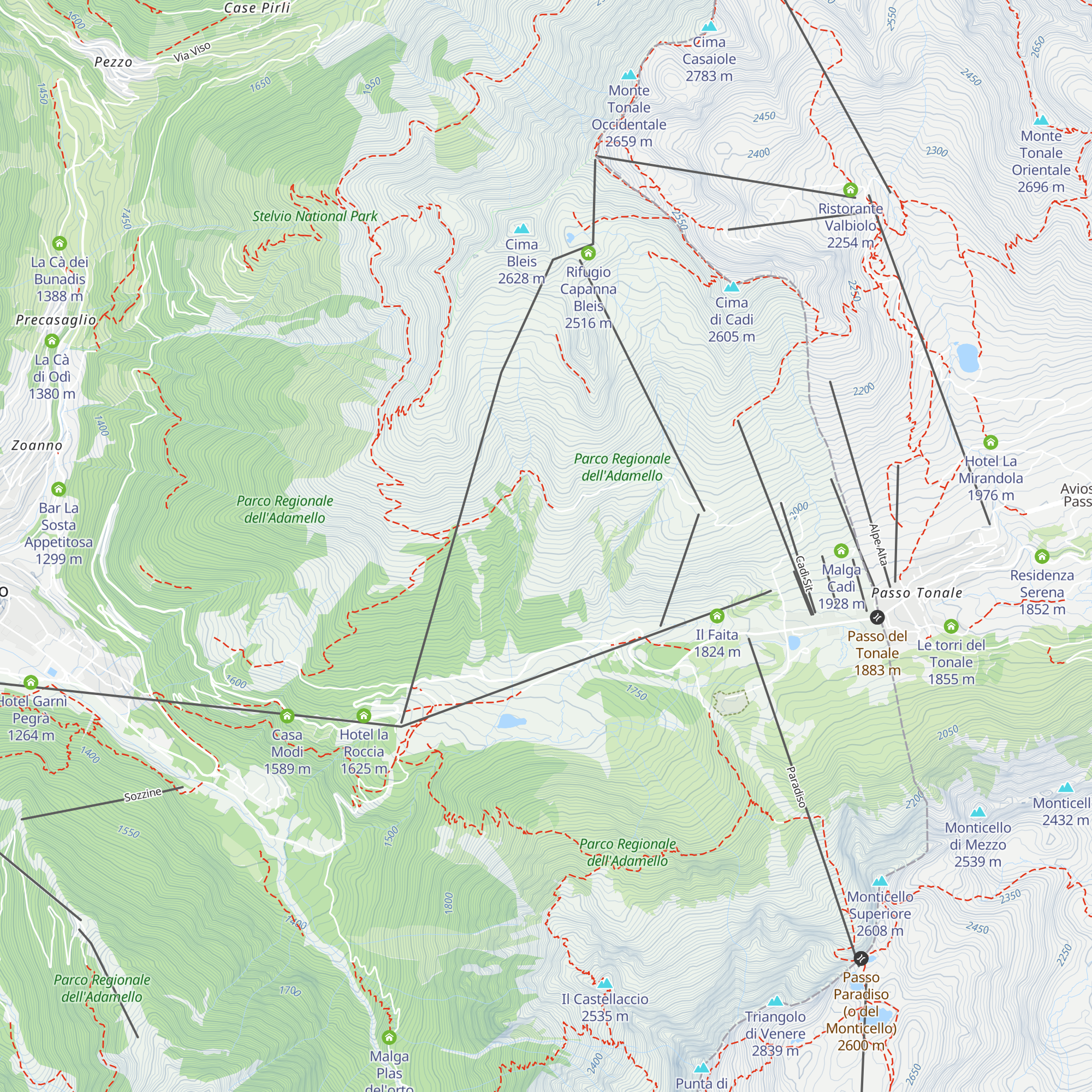 Malga Campello map