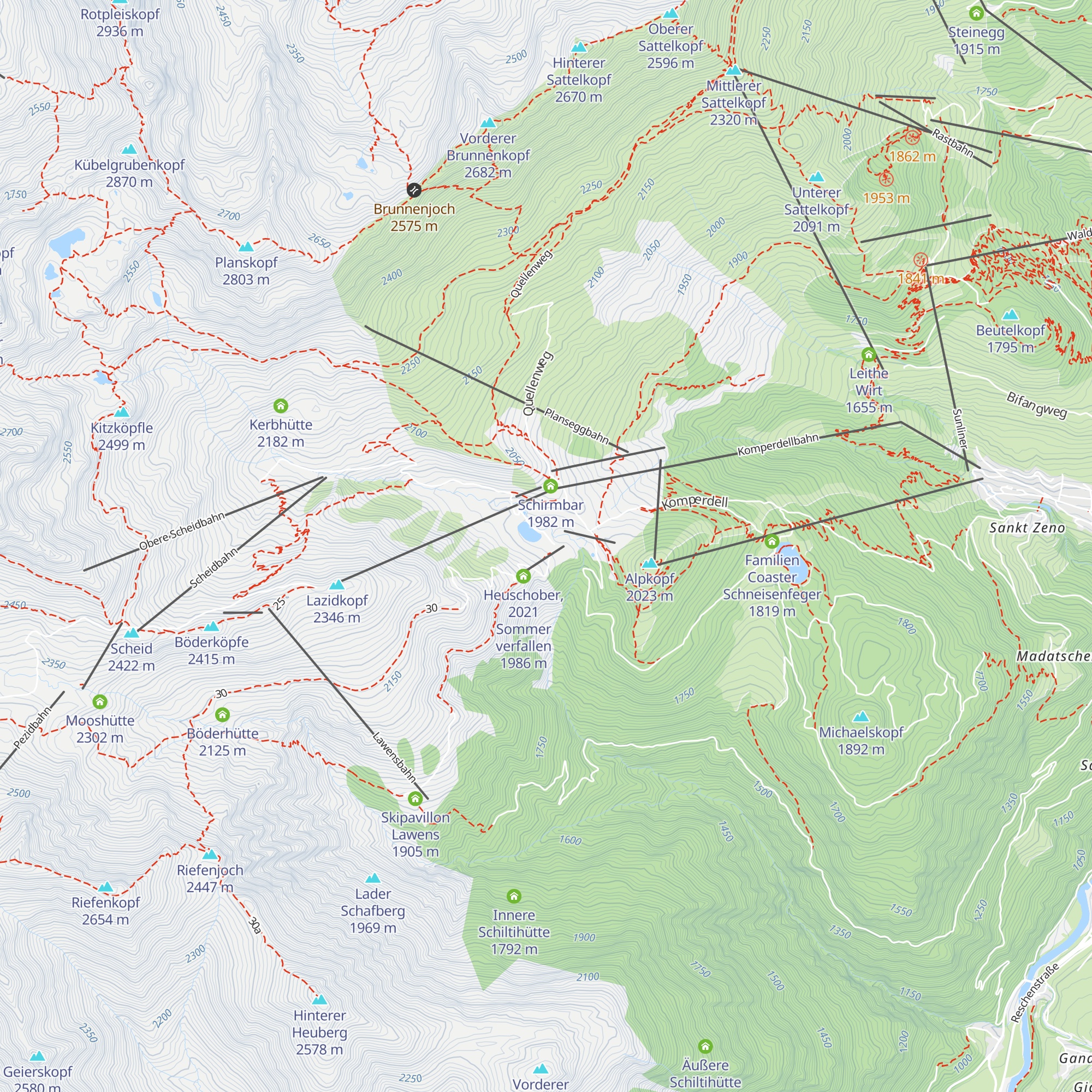Cervosa Alm map