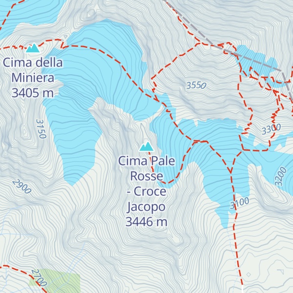 Map of Cima Pale Rosse - Croce Jacopo