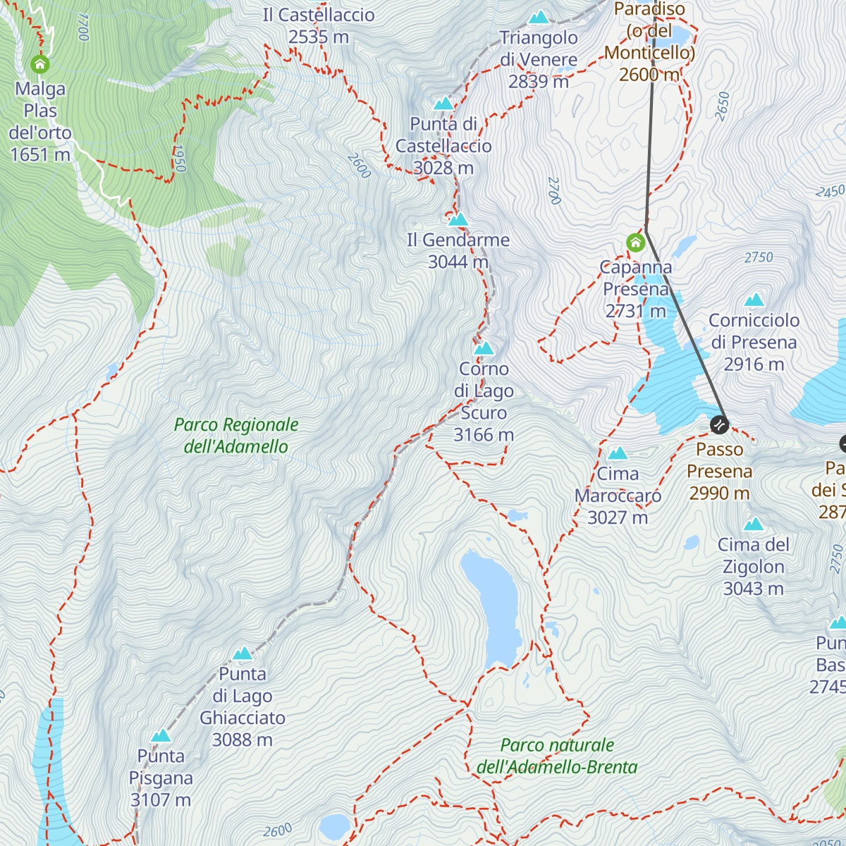 Bivacco Passo Lago Scuro (Museo) map