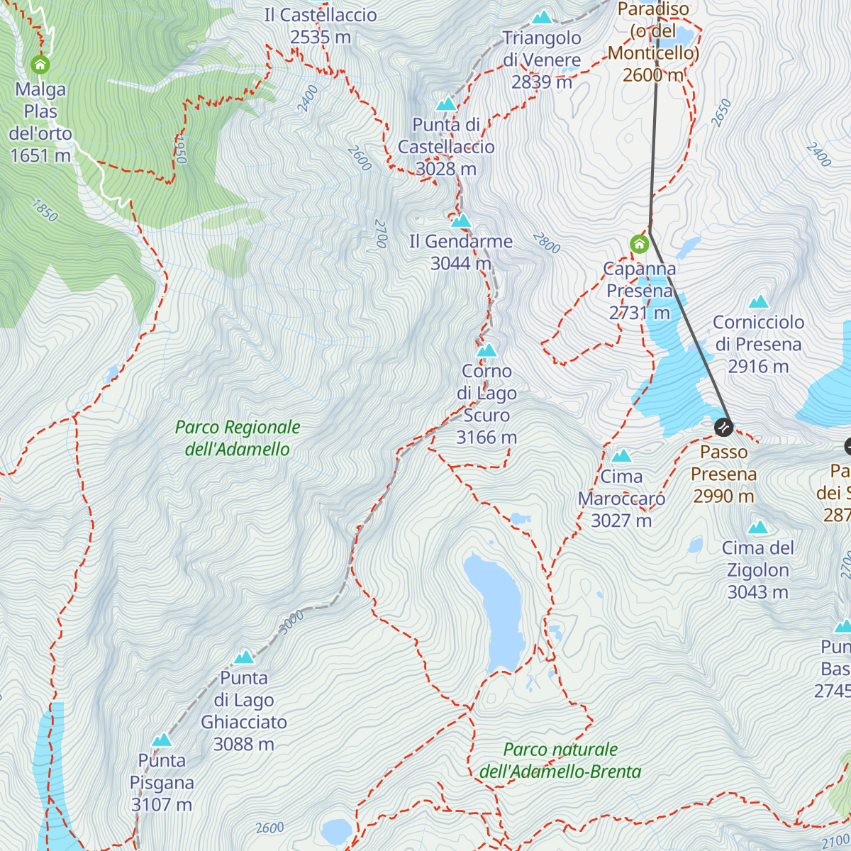 Bivacco Passo Lago Scuro (Museo) map