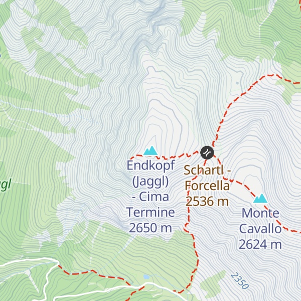 Map of Endkopf (Jaggl) - Cima Termine