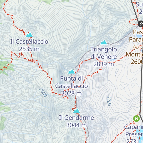 Map of Punta di Castellaccio