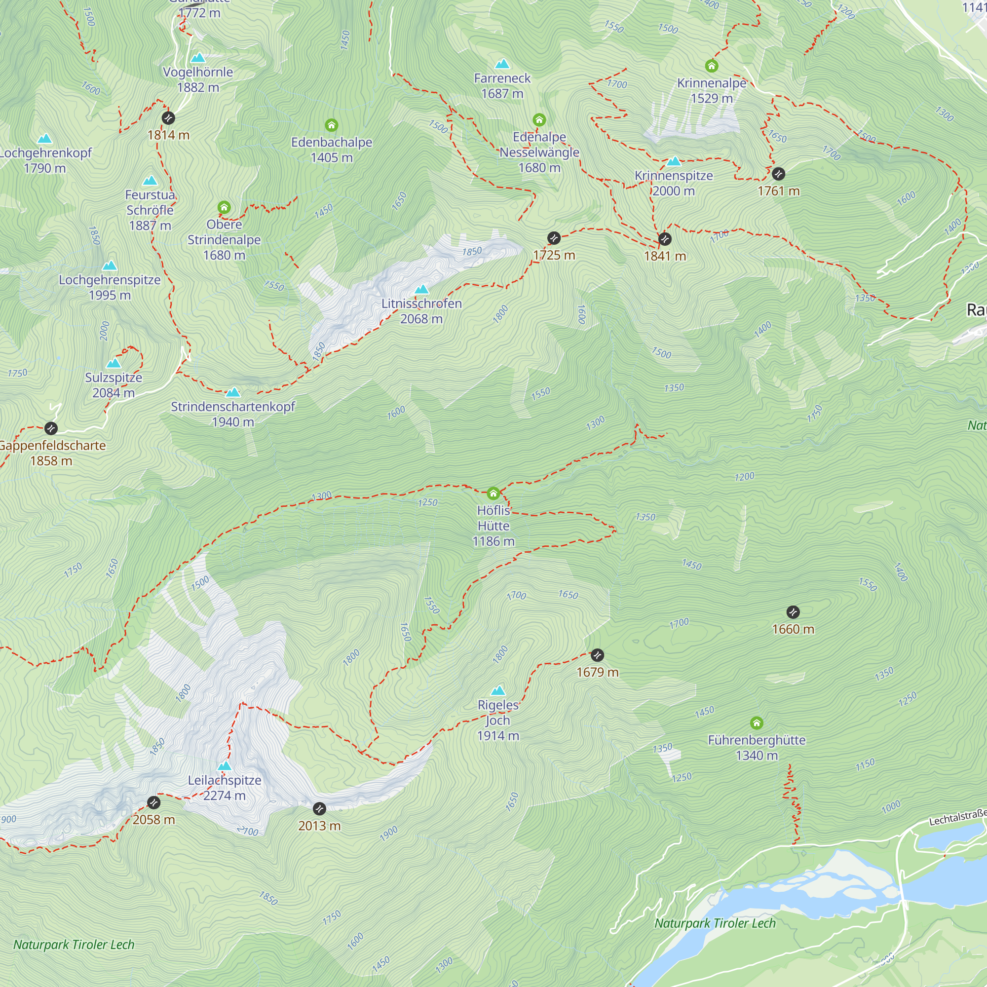 Höflis Hütte map