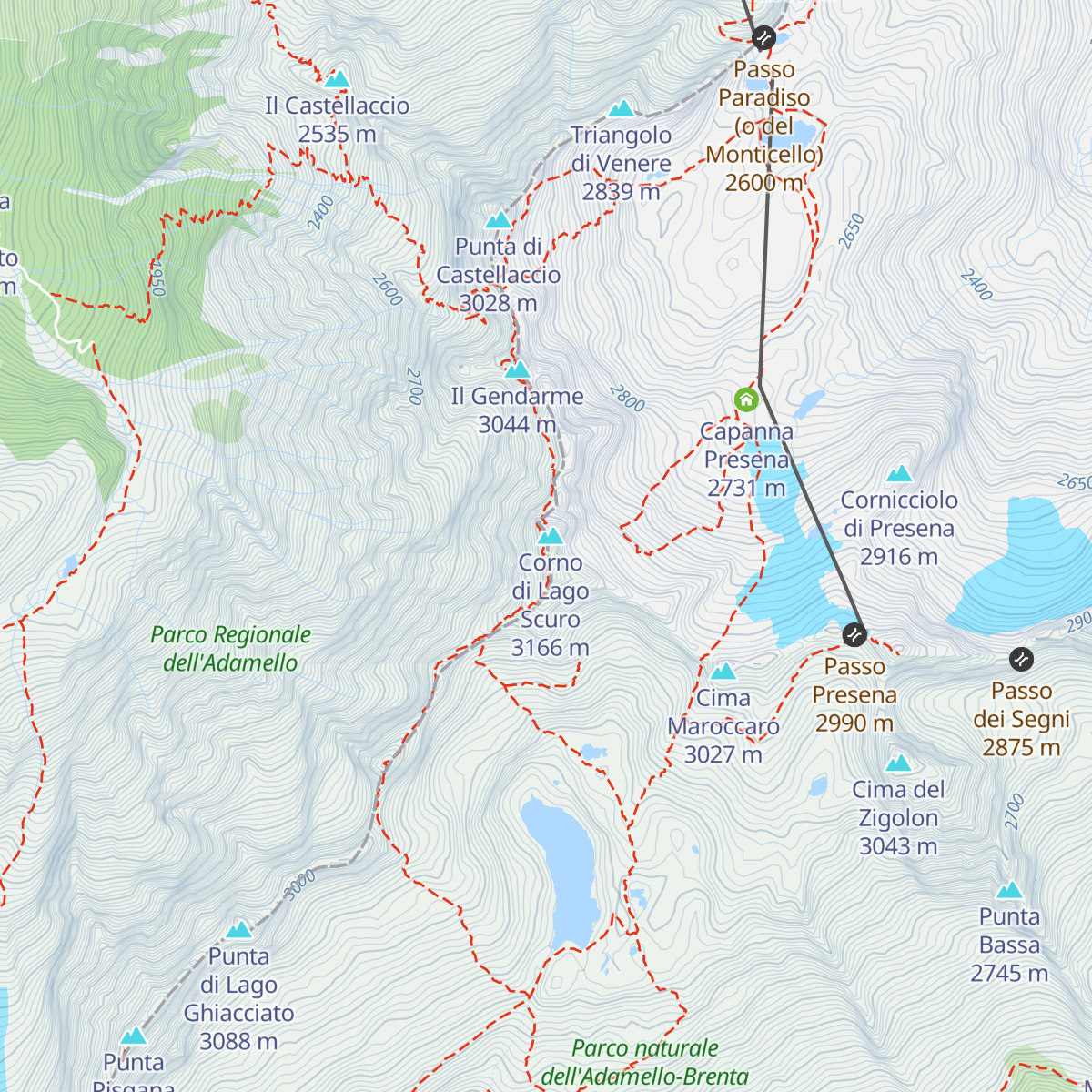 Capanna Lagoscuro map