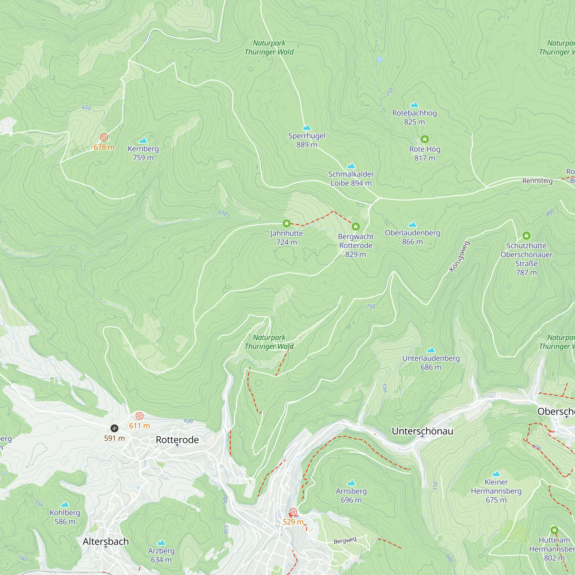 Hütte an der Silberwiese map