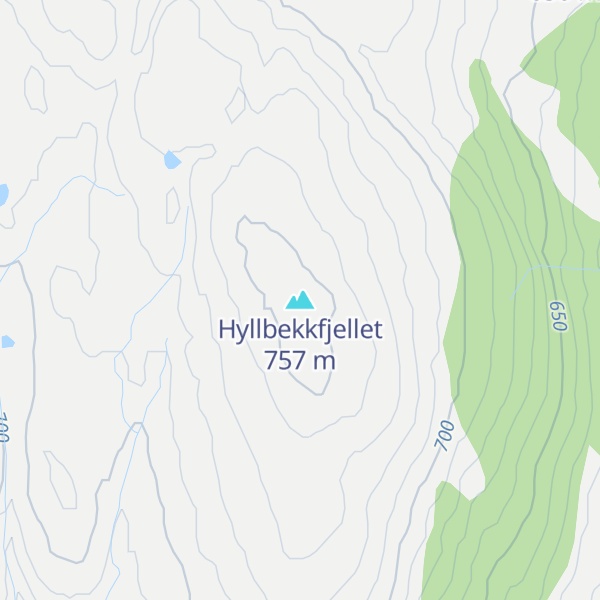 Map of Hyllbekkfjellet