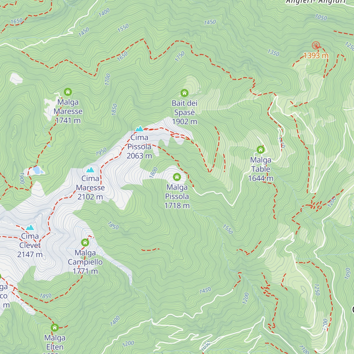 Malga Pissola map