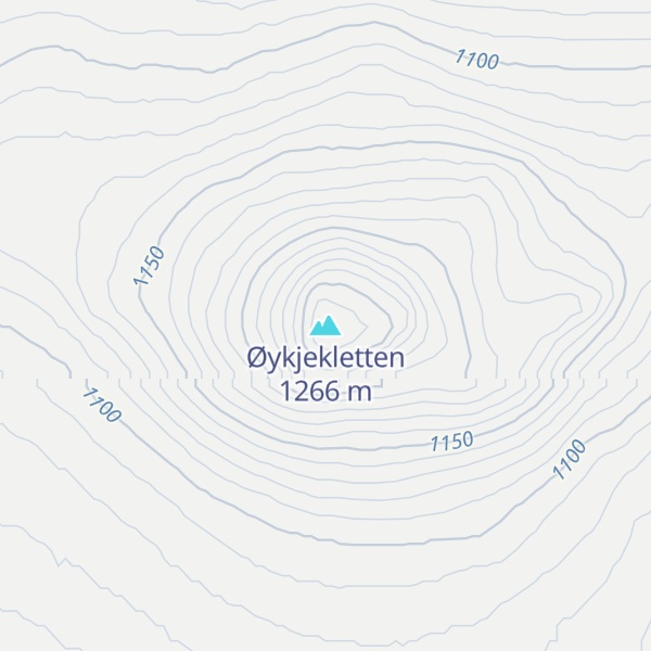 Map of Øykjekletten