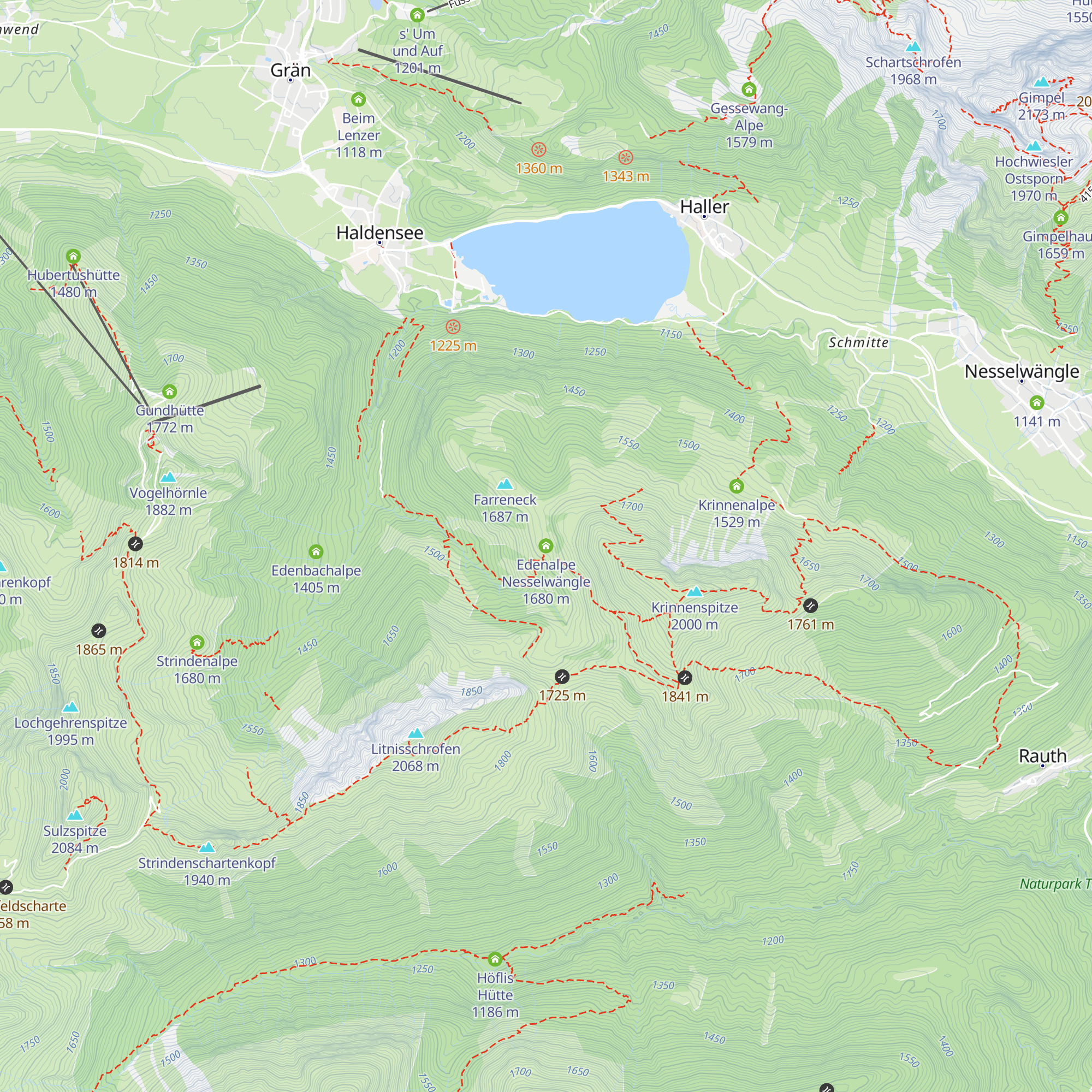Edenalpe Nesselwängle map