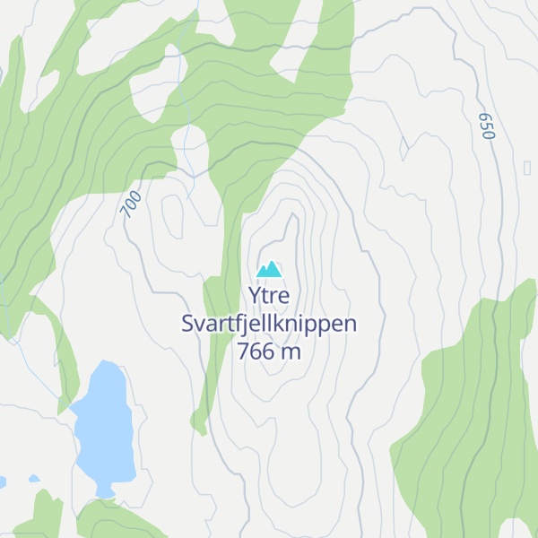 Map of Ytre Svartfjellknippen