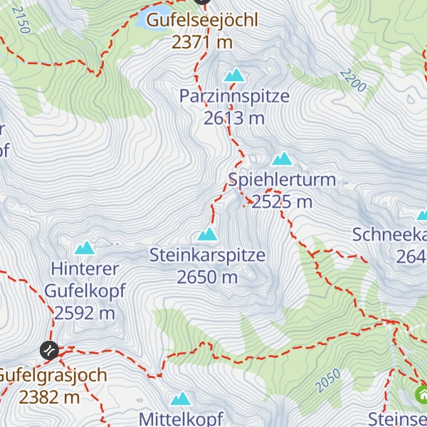 Map of Steinkarspitze Nebengipfel
