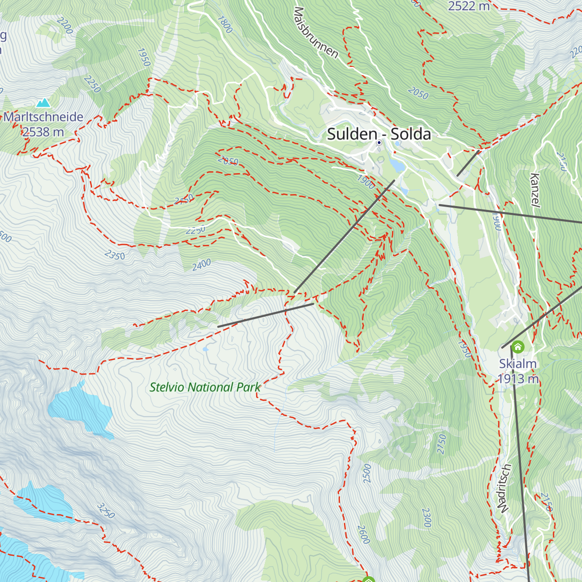 Langenstein Hütte map