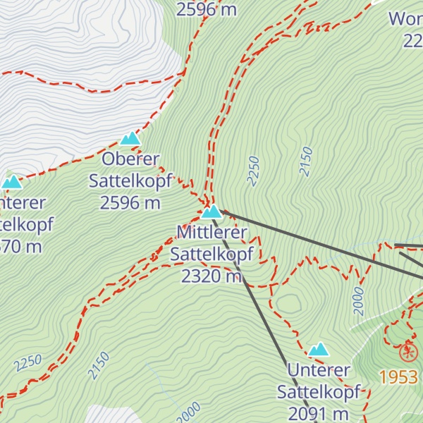 Map of Mittlerer Sattelkopf