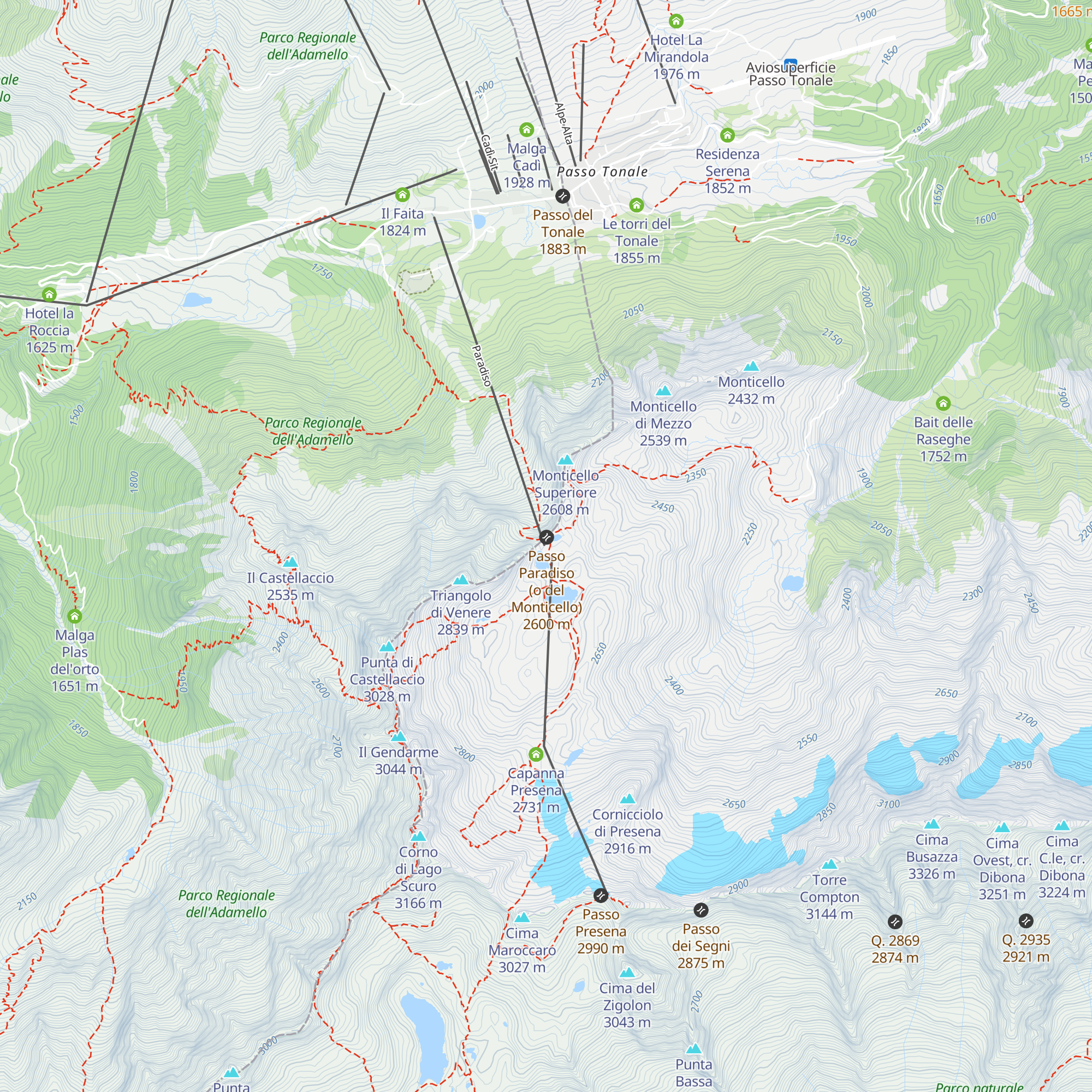Rifugio Passo Paradiso map