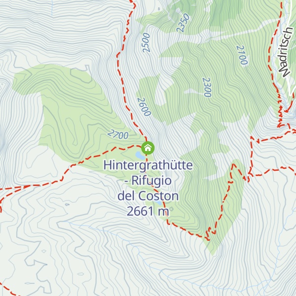 Map of Hintergrathütte - Rifugio del Coston