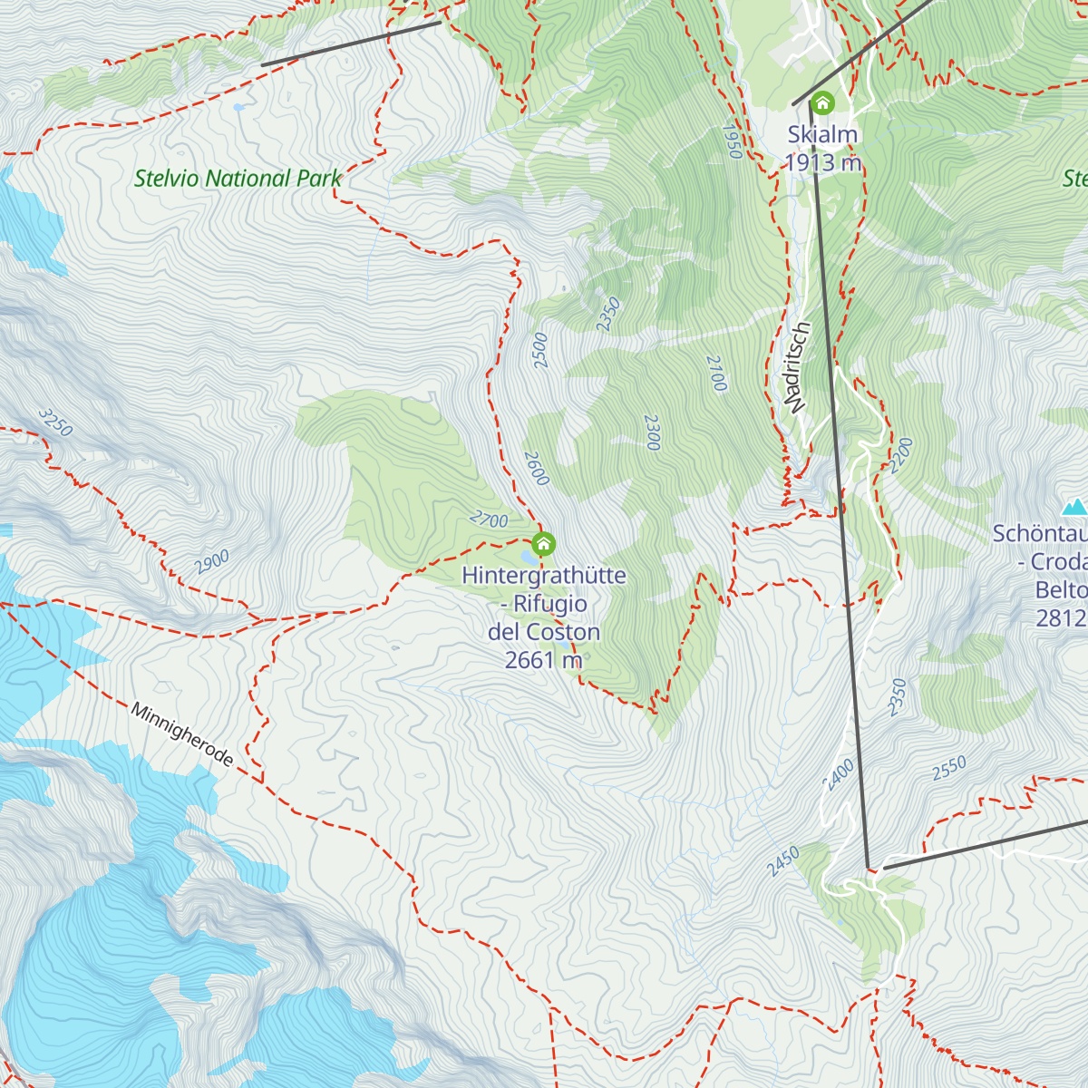 Hintergrathütte - Rifugio del Coston map