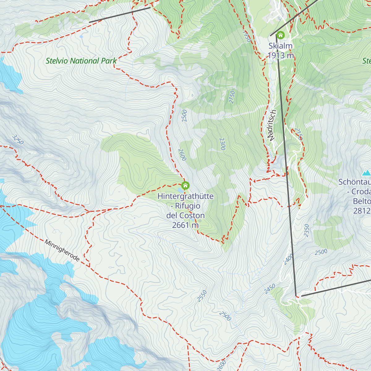 Hintergrathütte - Rifugio del Coston map