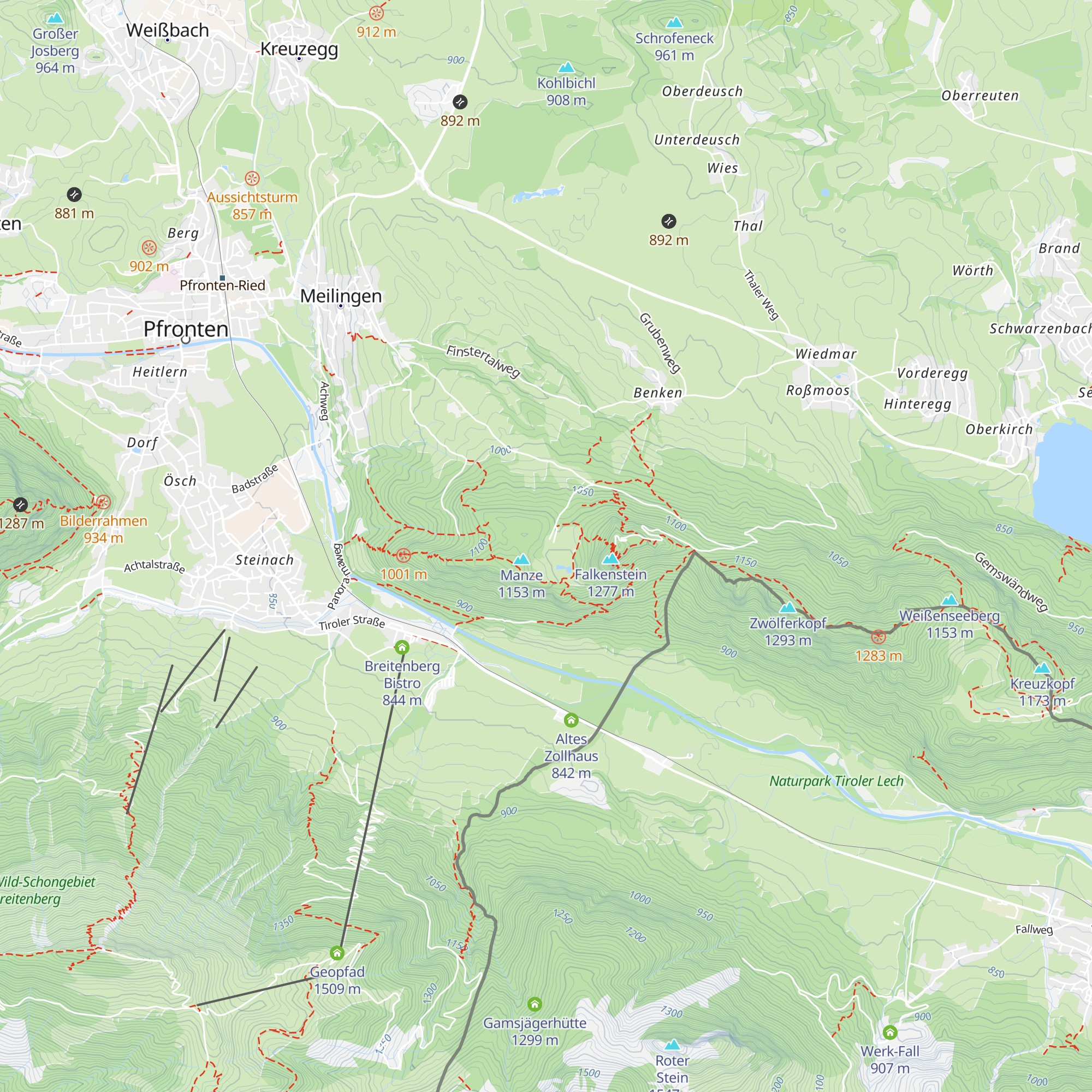 Berghotel Schloßanger Alp map