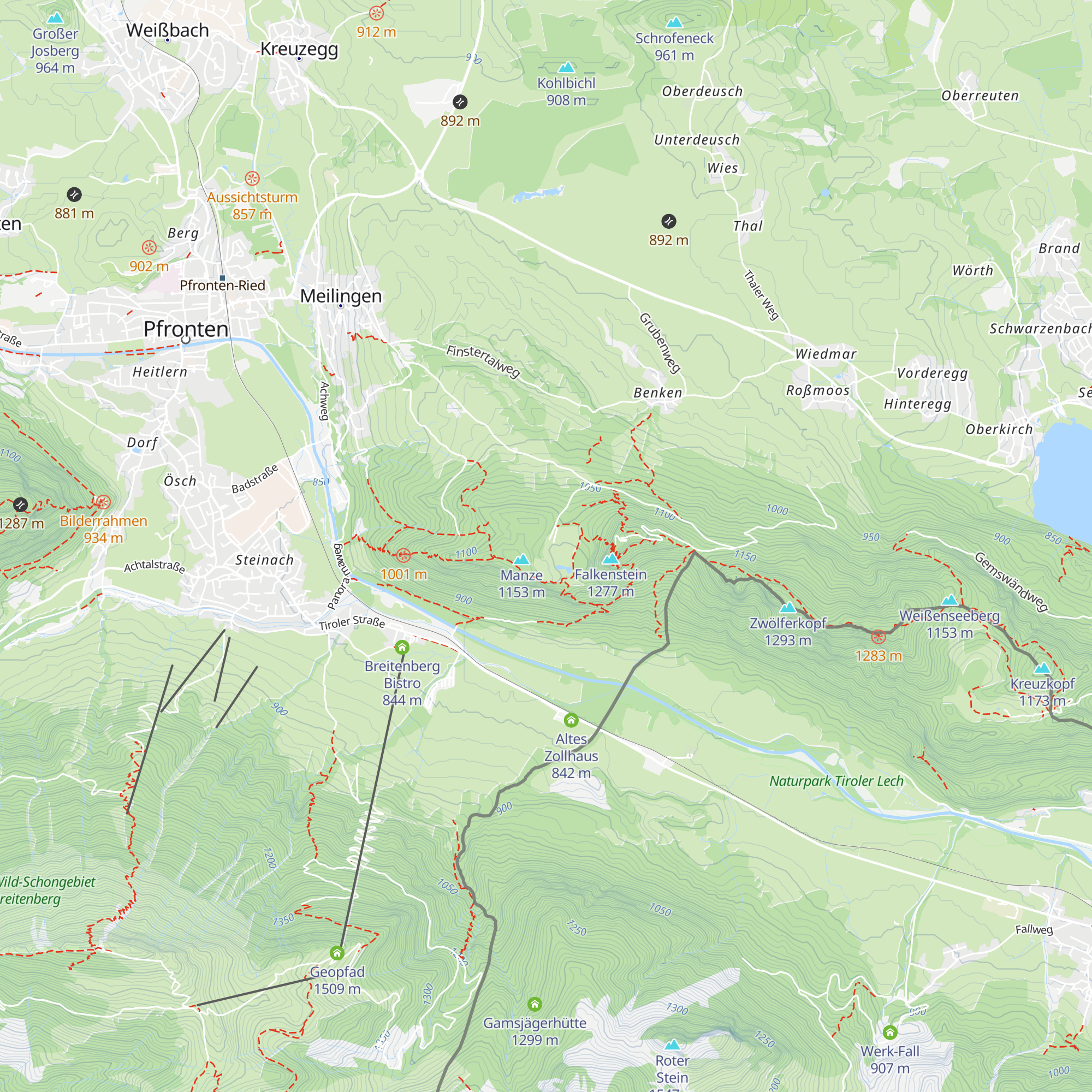 Berghotel Schloßanger Alp map