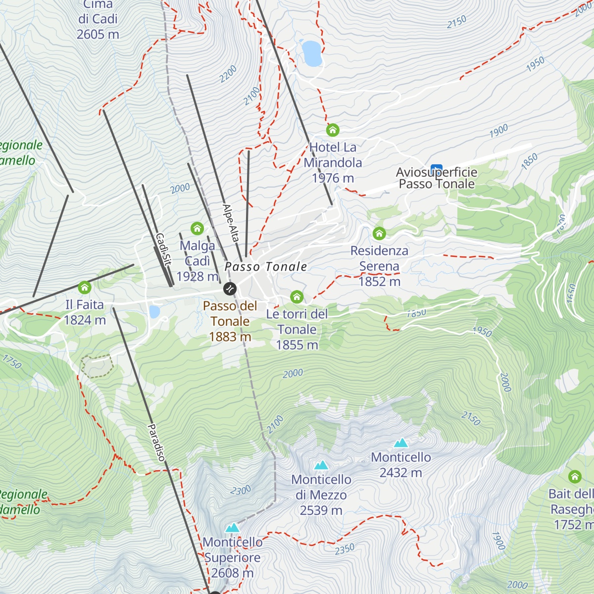Le torri del Tonale map