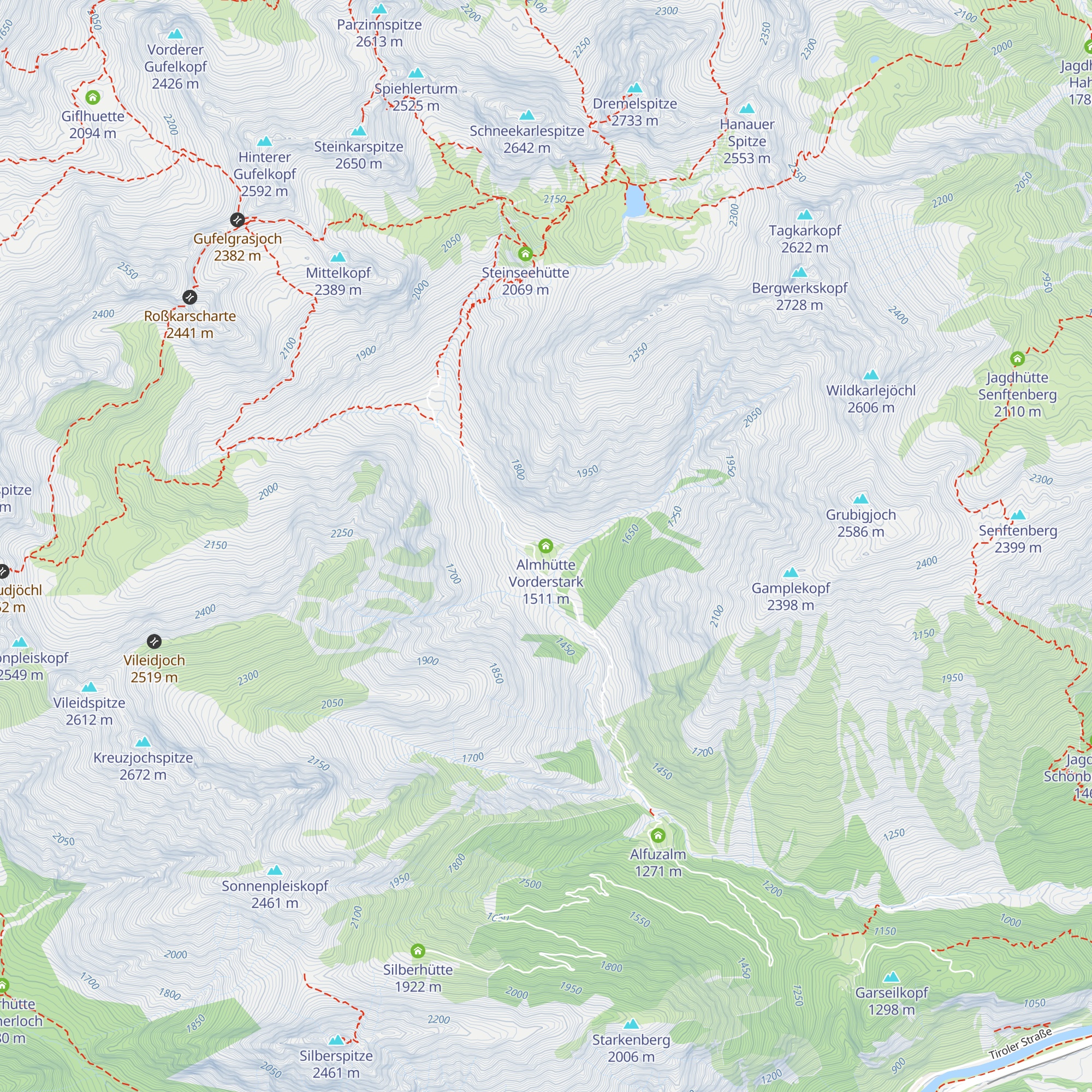 Almhütte Vorderstark map
