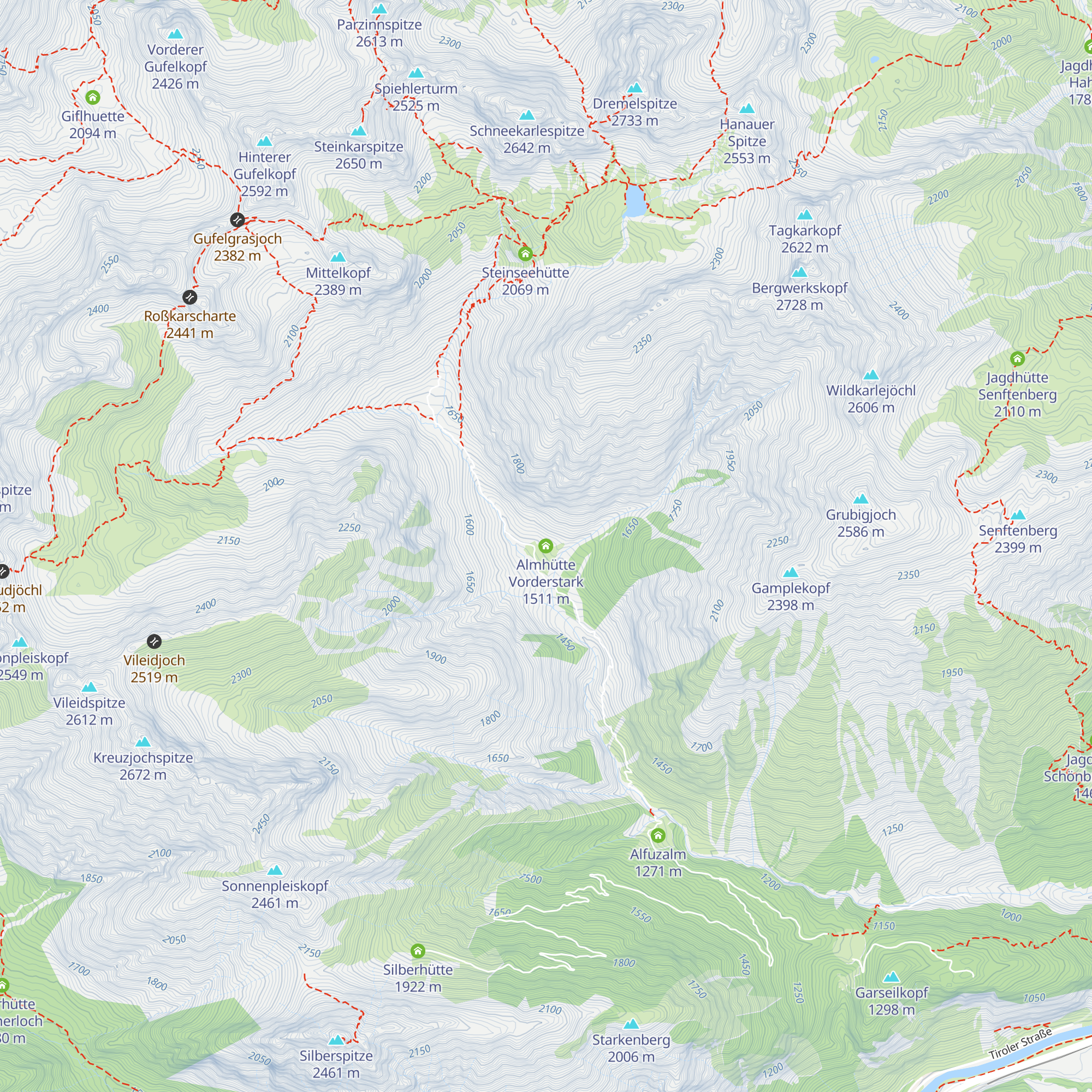 Almhütte Vorderstark map